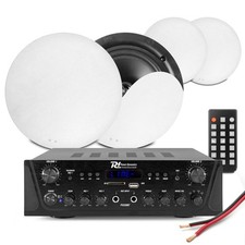 2-Zone Multi Room Ceiling Speaker System PV220BT Bluetooth Amplifier & 4x NCSS5