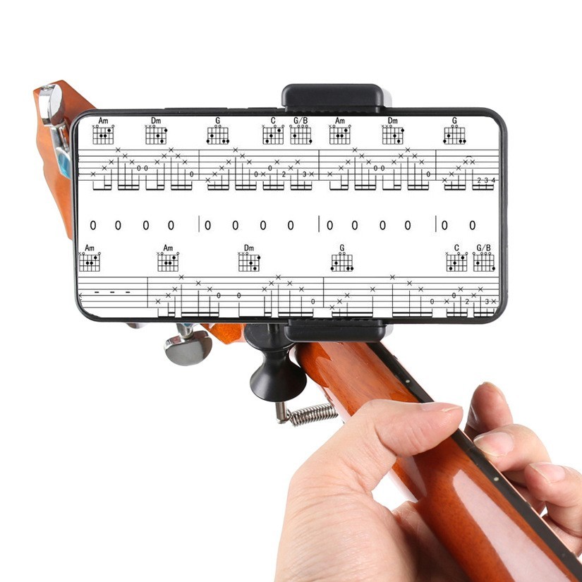 Clip téléphone guitare pour visualiser smartphone tout en pratiquant les posit