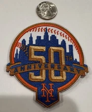 NEW YORK METS 50th Anniversary Embroidered Iron On Patch 3.5" X 3” Awesome!