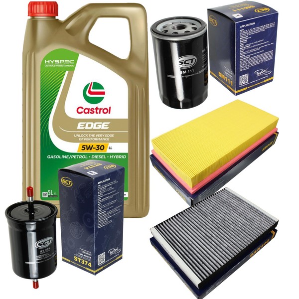 SCT Inspektionspaket 5L Castrol 5W-30 FüR Audi A3 1.6 1.8 TT Skoda Octavia I-image