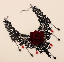 Victorian Goth Rose Choker