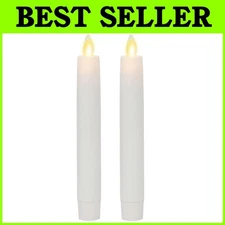 Battery Operated Flickering Candle Tapers, 2 Pack