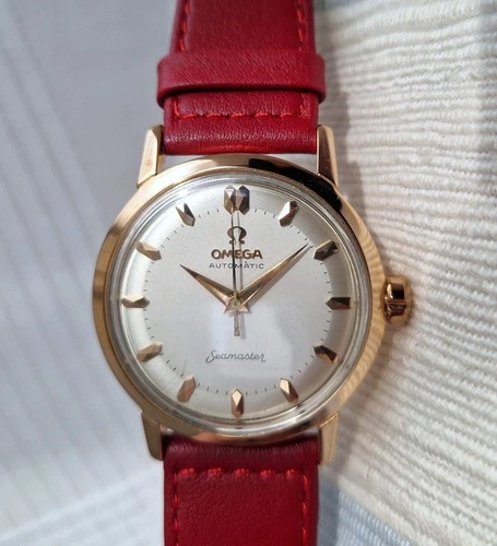 Vintage Omega Seamaster automatic watch, 18K solid rose gold, 2866-501, runs