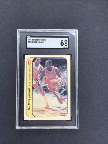 1986-87 Fleer Sticker #8 Michael Jordan Rookie (RC) SGC 6