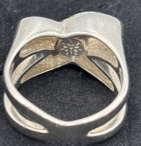 Anello Murano Firmato Arte Vetro Millefiori Unico Spaccato X Forma Fiori Verdi - Foto 5 di 8