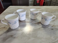 Set of 4 Corelle Corning USA BLUE FLEUR Blue ...