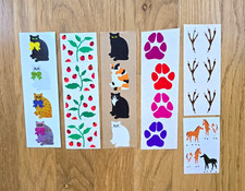 MRS GROSSMAN'S RARE VINTAGE Stickers ANIMALS Cats from 1981 BLACK/WHITE/TAN