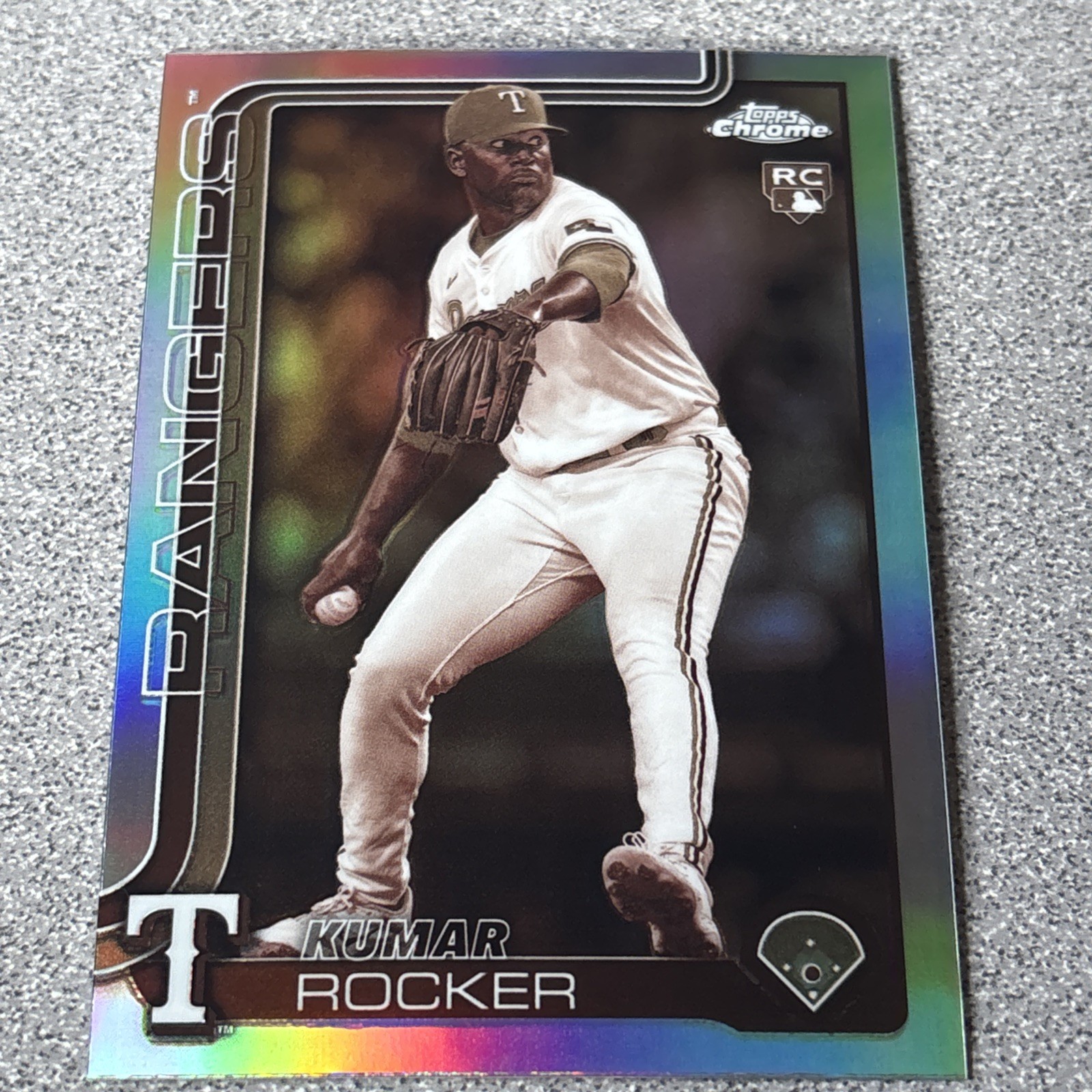 Kumar Rocker 2025 Topps Chrome Rookie RC #73 SP Sepia Refractor  Rangers