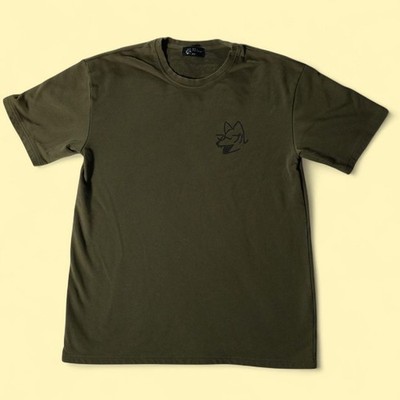Marble Soda Graphic Wolf T-Shirt Men Size 4 Olive Green Excellent Streetwear S19