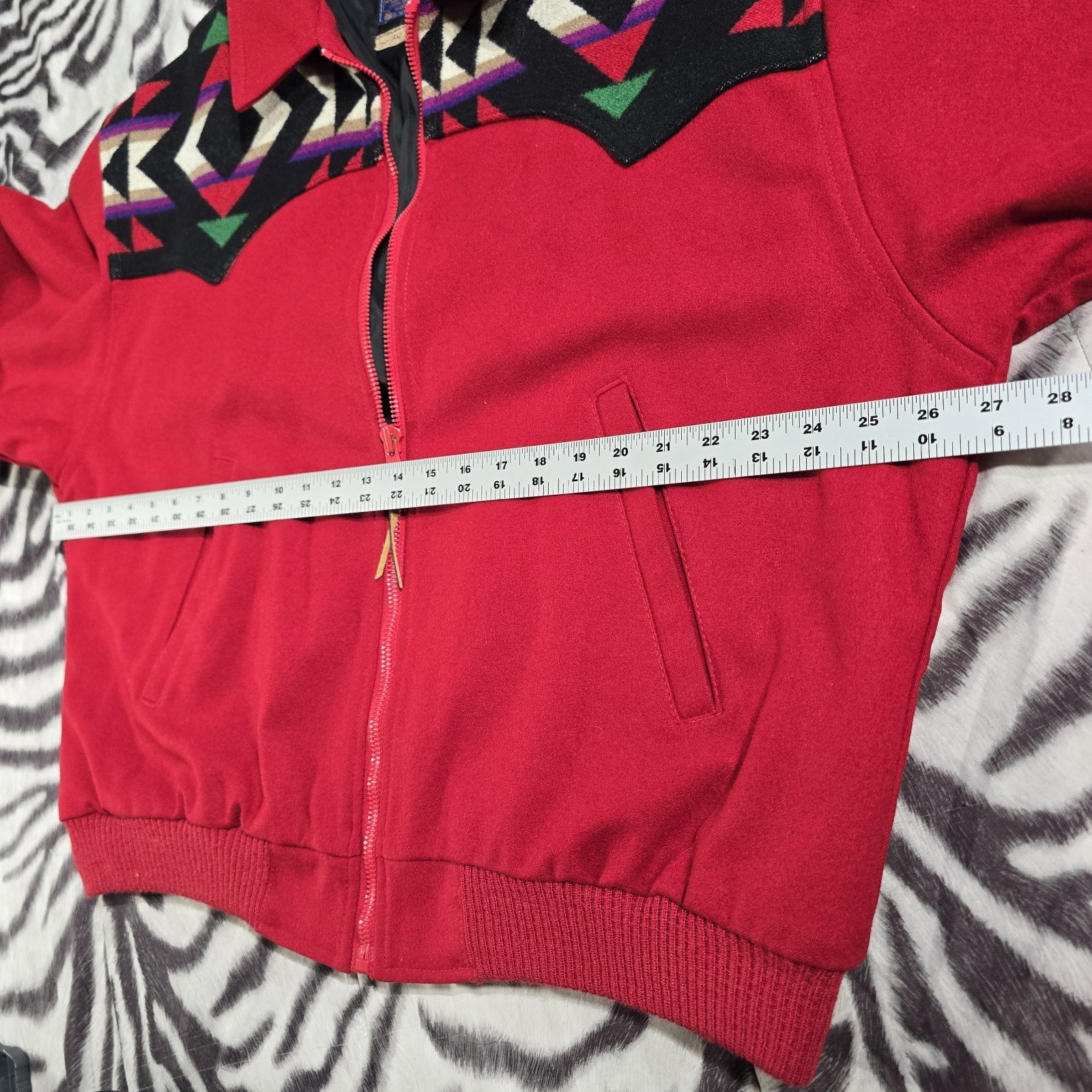 Pendleton wool varsity red jacket aztec geometric… - image 10