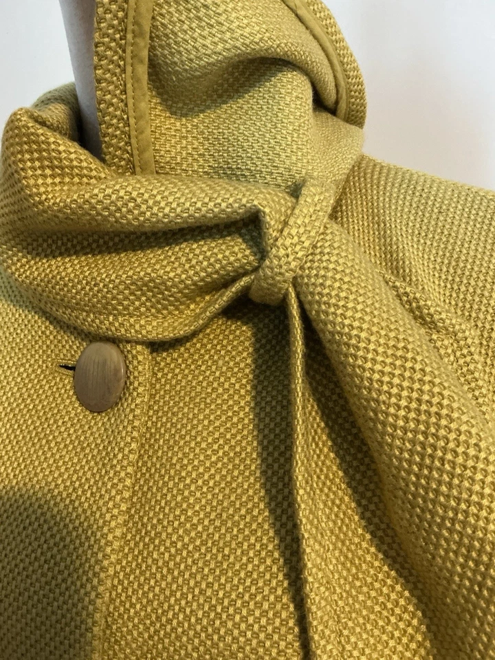 Abrigo para mujer Tabitha Anthropologie amarillo mostaza mezcla lana swing M Foto 4 de 4