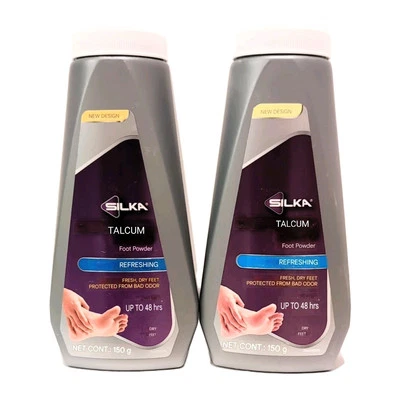 2 PACK! SILKA MEDIC TALCUM REFRESHING- FOOT TALCUM POWDER 150g