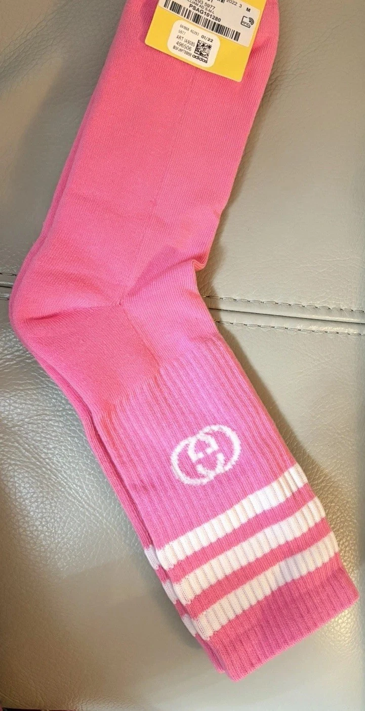 Authentic Gucci x Adidas Pink White Ankle Socks Size M Rare Designer Collab
Opens in a new window or