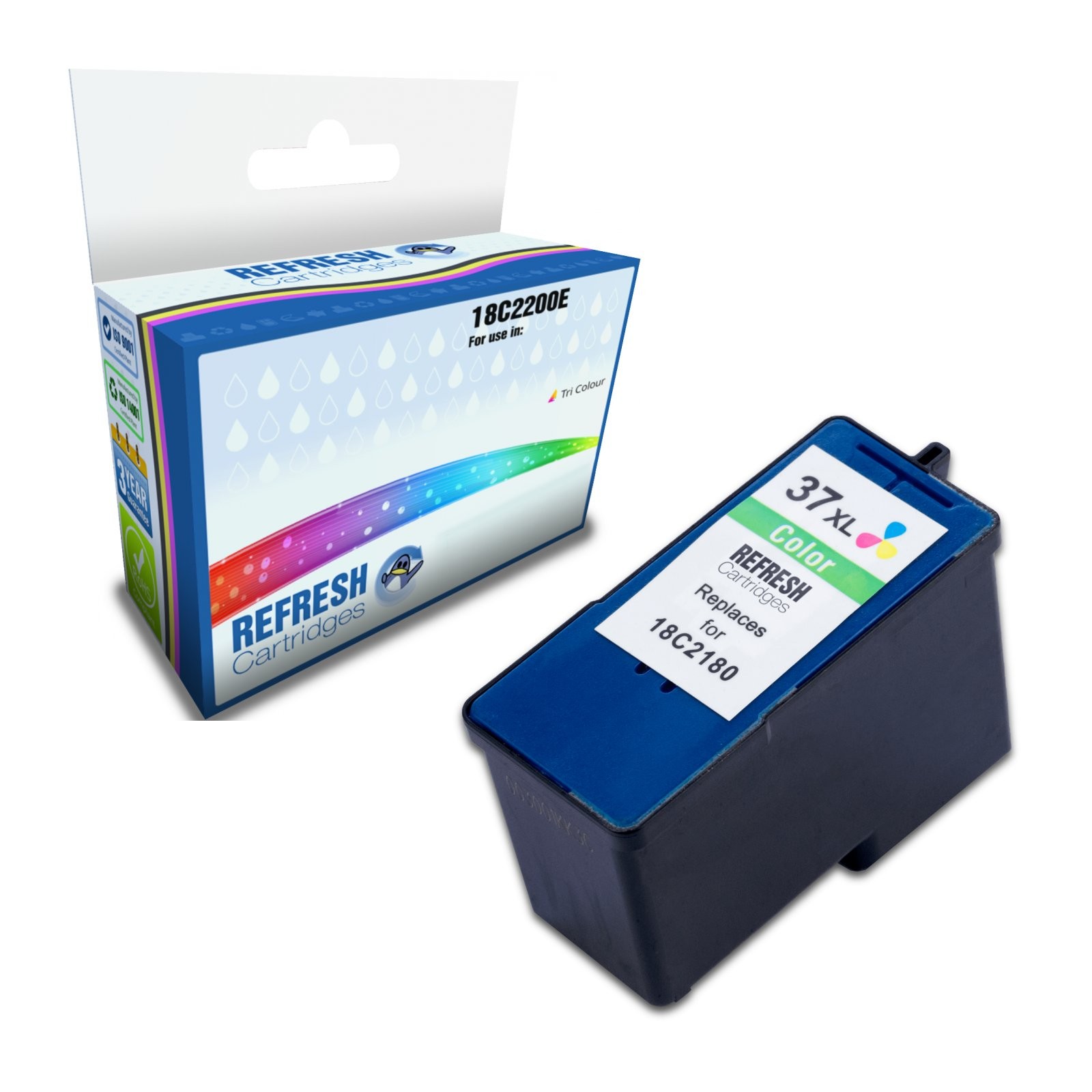 Refresh Cartridges Tri-Colour #37XL/18C2200E Ink Compatible With Lexmark Printer