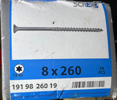 SWG Holzschrauben Bauschrauben 8x260mm 50St verz. Seko  / Aktion H2Reg6a