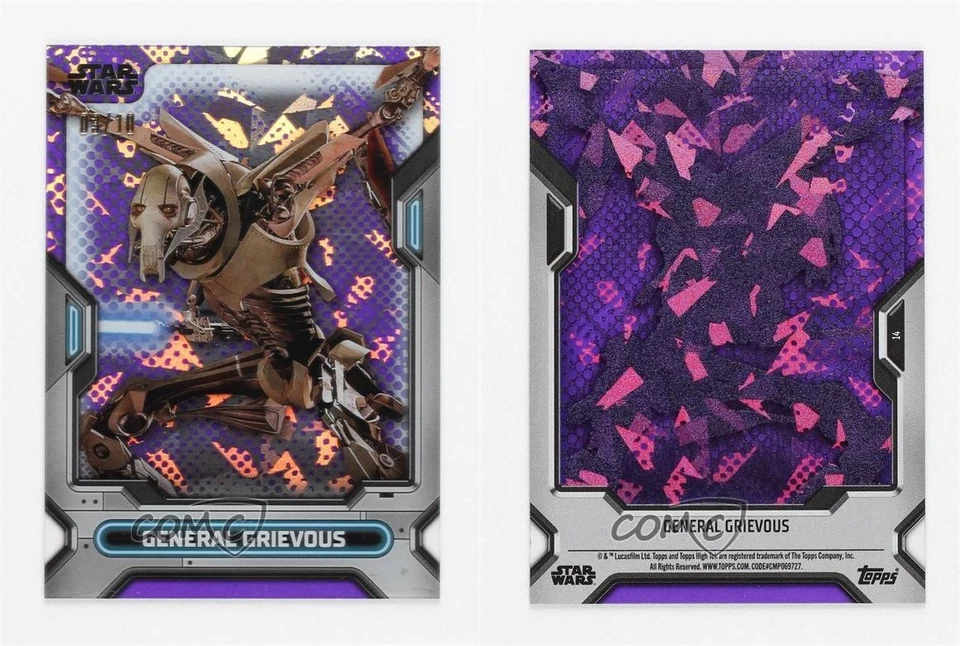 2023 Star Wars High Tek Pattern Purple Diffractor 3/10 General Grievous #14 1j8 - Image 3 of 3