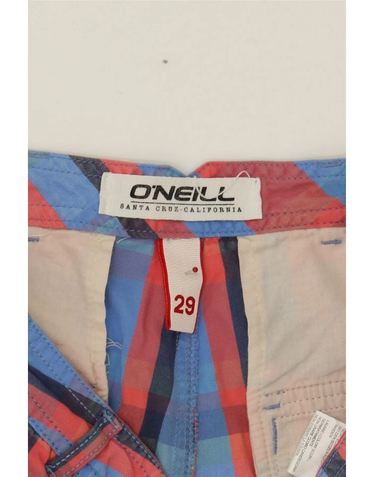 Pantalones Cortos Chinos O'NEILL Mujer W29 Medianos Rojo Cuadros Algodón IL10 Foto 3 de 3