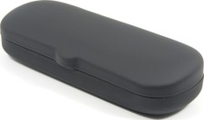 Hard Clam Shell Eyeglasses Case Matte Black Protective Glasses w/ Cleaning Cloth