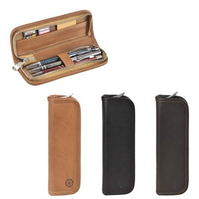 Sonnenleder Stifteetui für 3 Stifte Federtasche Leder Grass Stiftetui Pencilcase
