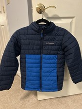 Columbia Boys navy blue puffer jacket, full zip, size M 10/12