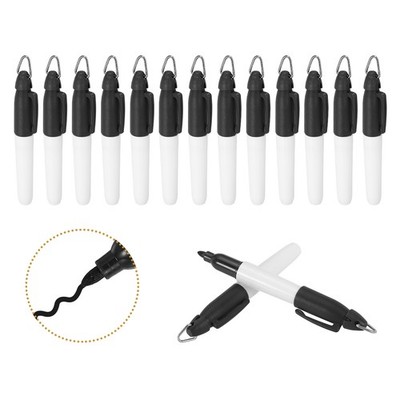 15 Pcs Round Point Mini Permanent Markers, Golf Marker Pen, Black