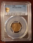 1909 S VDB Lincoln Wheat Penny Cent PCGS VF Chocolate Brown