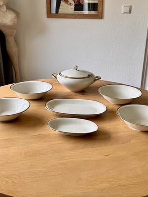 Eschenbach Bavaria Porzellan   Servier-Set mit Terrine   Goldrand   Vintage
