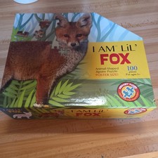 Madd Capp Puzzles Jr. Animal-Shaped Lil' Fox 100 Piece Animals Jigsaw Puzzle