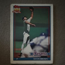Topps 1991 Kevin Brown #584 Texas Rangers Operation Desert Shield