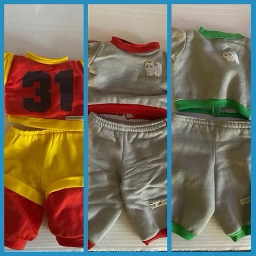 Vintage Cabbage Patch Kids lot of 3 Joggers Sweatsuits Cat Kitty 31 clothes 16”