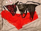 2 Black Thongs 1 Red/black Thong 1 Red Lace Boyshort 3X 4X — photo 1