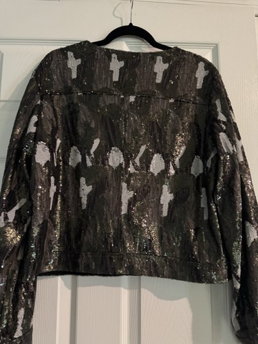 Dolce Cabo Sequined Camouflage Jacket Large - Picture 7 of 14