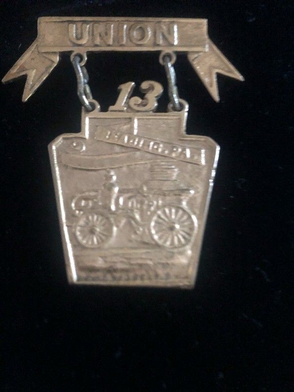 VINTAGE 1906 NOTT STEAM FIRE ENGINE BADGE