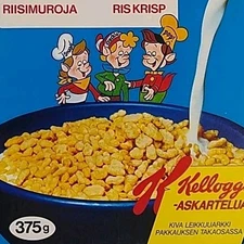 Rare 1983 Danish Kellogg's RICE KRISPIES Cereal Box DENMARK vtg Snap Crackle Pop