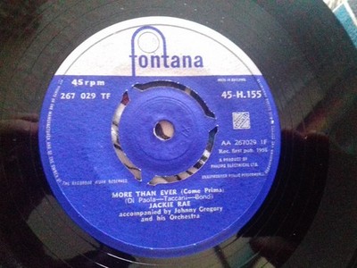 Jackie Rae - More Than Ever Come Prima - Used Vinyl Record 7 - G8100z