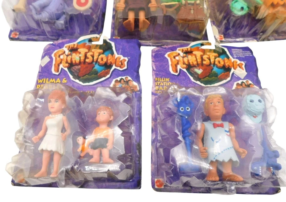 5 figuras de acción de la película Mattel Picapiedra Evil Cliff Barney Dino 1993 LEER Foto 4 de 4