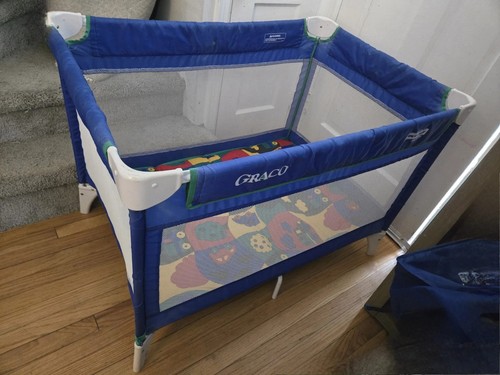 Vintage 1990s Graco Pack N Play 925 DN Series Playpen Baby Toddler Tree Vehicles