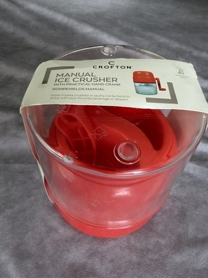 Crofton Manual Ice Crusher Hand Crank Slushy Ice Maker Red New