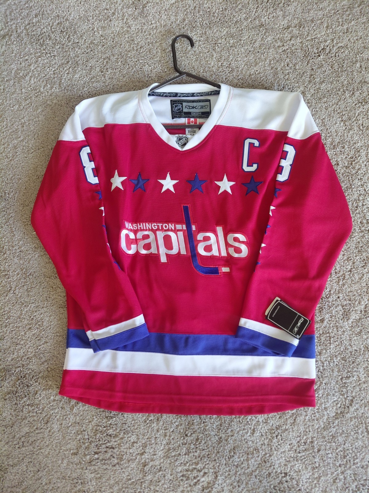 Washington Capitals Pro Reebok Alex Ovechkin Jersey Mens 52 Nwt