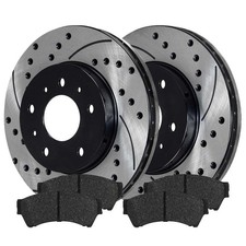 4Pcs Ceramic Pads Performance Drilled Slotted Rotors Ford Fusion 2.5L 10-12