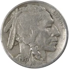 1937 D Indian Head Buffalo Nickel 5 Cent Piece F Fine 5c US Coin Collectible