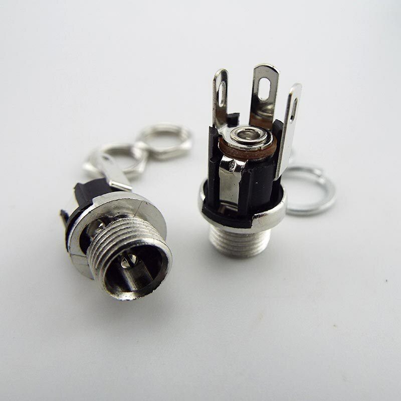 Uxcell 10-Pack DC Power Jack Socket 5.5x2.1mm Panel Mount - 3 Terminal Female Connector - View #3