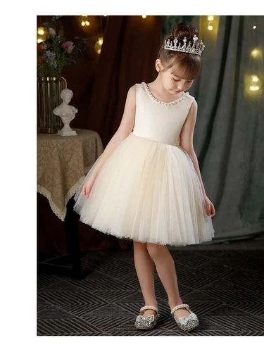 Girls Flower Bridesmaid Bow Princess Dress Party Fancy Wedding Birthday Dresses - Picture 2 of 24