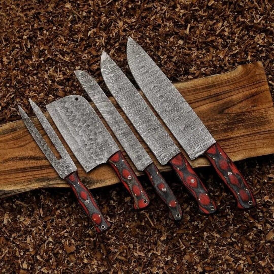 Handmade Damascus Chef Knife Set