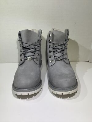 Timberland Premium 6” Medium Grey Nubuck Leather Waterproof