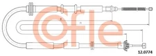 Cofle 12.0774 cable, parking brake for Fiat
