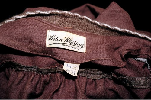 Vintage 1960's Helen Whiting Brown Wool Day Dress Button Front XS/S Swiss Miss - Picture 10 of 10