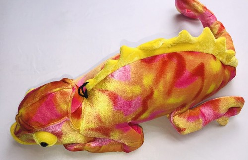 B.J. Toys Iguana Colorful Lizard Plush Large 24” Hanging Plush Pink Yellow
