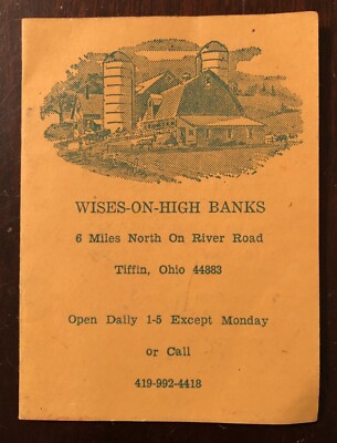 Vintage Wises-On-High Banks Farm Souvenir Booklet - Tiffin, Ohio (OH) 1975