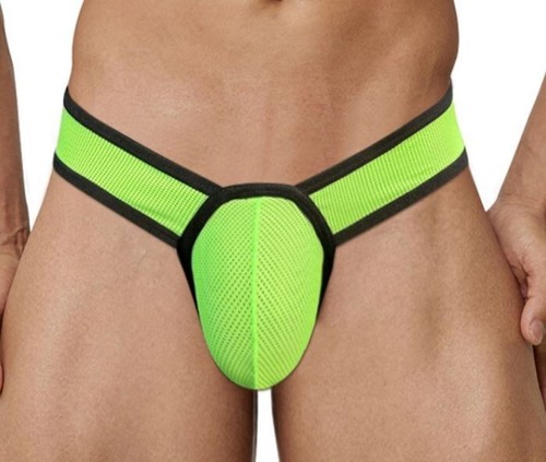 New Men's Sexy Neon Green Butt Lifting Mesh Bikini Brief w/Contoured Pouch - Gay - Picture 18 of 19